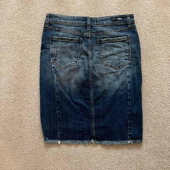 Kut From The Cloth Connie High Low Hem Denim Skirt - Color Blue Size 2 - Picture 4 of 9